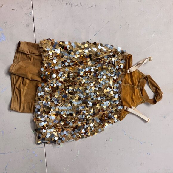 WEISSMAN Gold Sequin Confetti Shorts Dance Costume - Picture 4 of 8